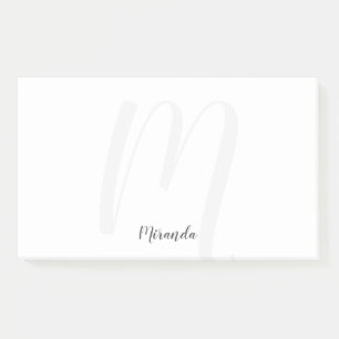Modern Script Personalised Monogram and Name Post-it Notes