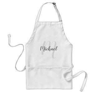 Modern Script Personalised Monogram and Name Standard Apron