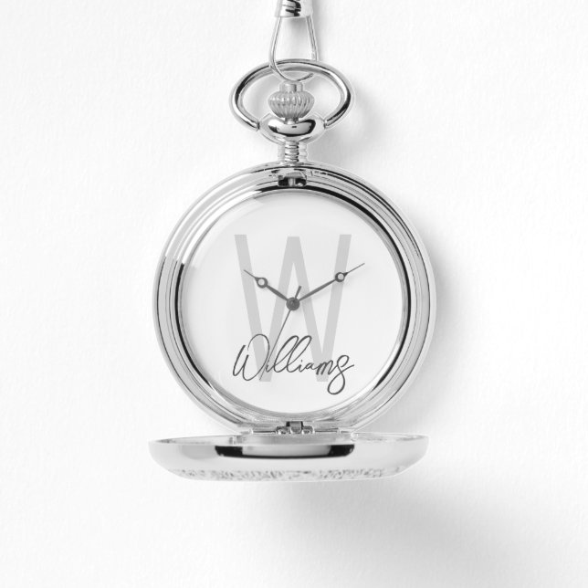 Modern Script Personalised Monogram and Name Watch (Front)