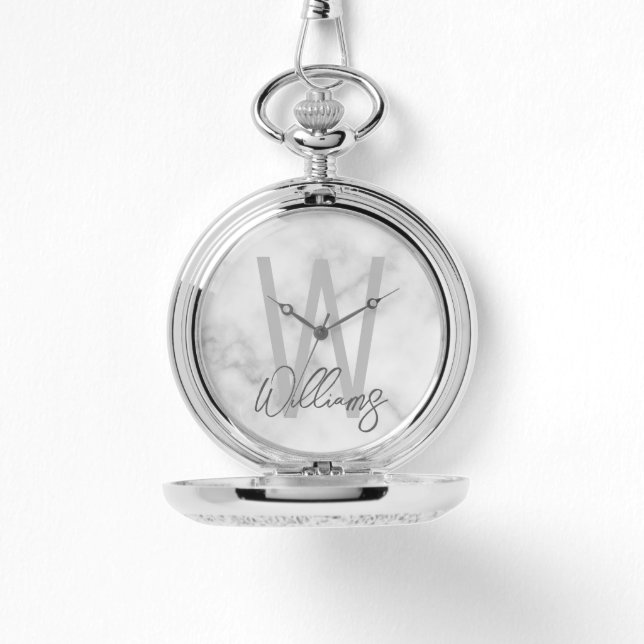 Modern Script Personalised Monogram and Name Watch (Front)