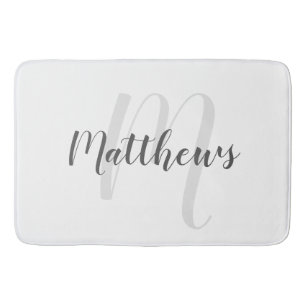 Modern Script Personalised Monogram & Family Name Bath Mat