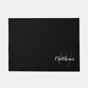 Modern Script Personalised Monogram & Family Name Doormat
