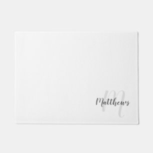 Modern Script Personalised Monogram & Family Name Doormat
