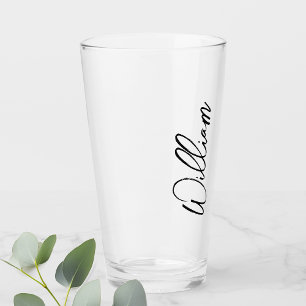 Modern Script Personalised Name Glass