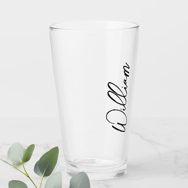 Modern Script Personalised Name Glass (Creator Uploaded)