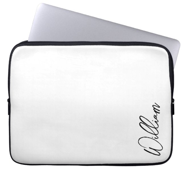 Modern Script Personalised Name Laptop Sleeve (Front)