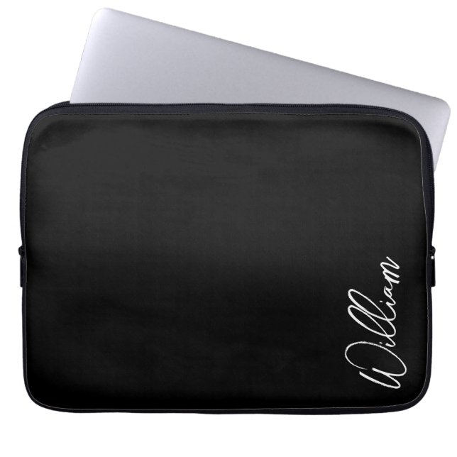 Modern Script Personalised Name Laptop Sleeve (Front)
