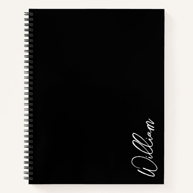 Modern Script Personalised Name Notebook (Front)