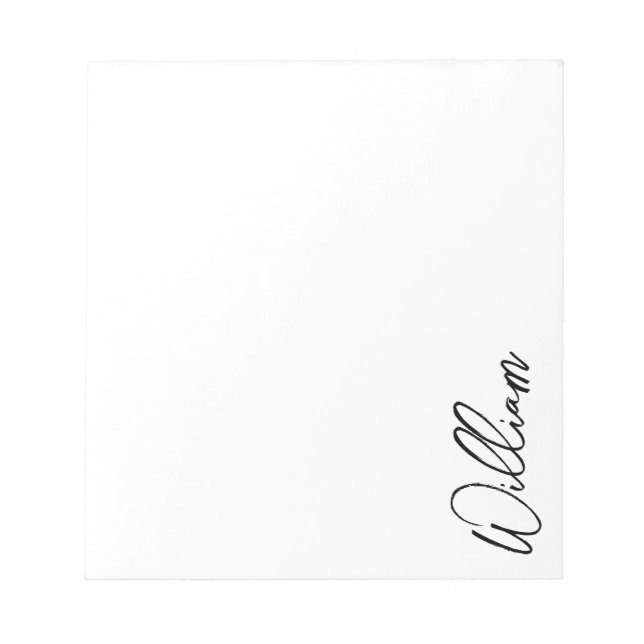 Modern Script Personalised Name Notepad (Front)