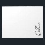 Modern Script Personalised Name Notepad<br><div class="desc">Modern Minimalist Personalised Name Gifts 
This design features personalised name in black modern handwriting script font on white background.</div>