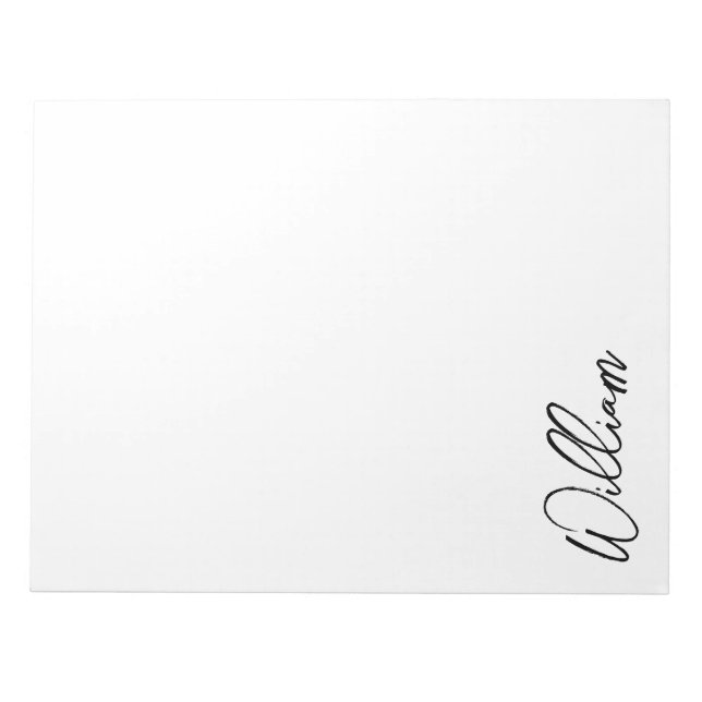 Modern Script Personalised Name Notepad (Front)