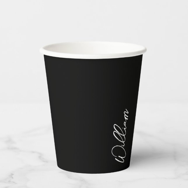 Modern Script Personalised Name Paper Cups (Front)