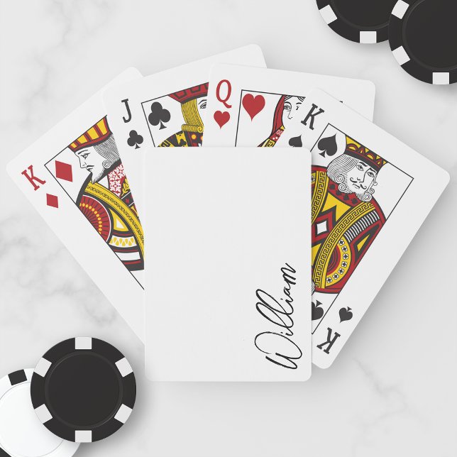 Modern Script Personalised Name Playing Cards (Creator Uploaded)