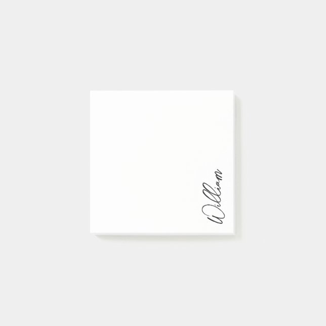 Modern Script Personalised Name Post-it Notes (Front)