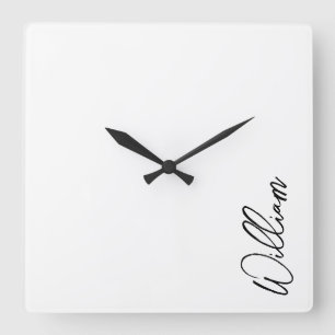Modern Script Personalised Name Square Wall Clock