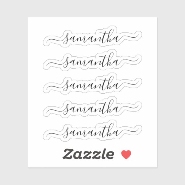 Modern Script Personalised Name Sticker (Sheet)
