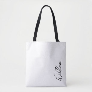 Modern Script Personalised Name Tote Bag