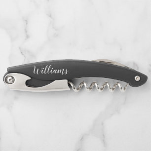 Modern Script Personalised Name Waiter's Corkscrew