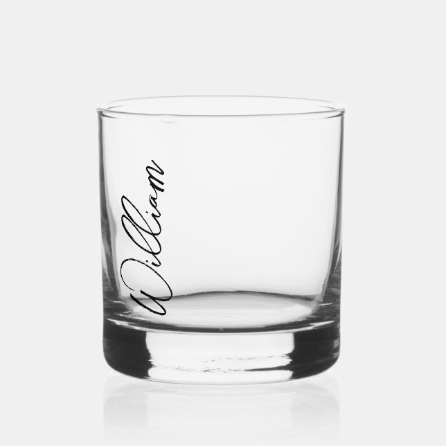 Modern Script Personalised Name Whiskey Glass (Front)