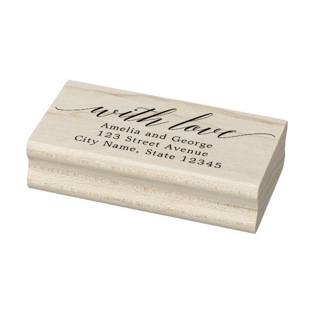 Modern Script Personalised Wood Stamp (Stamp)