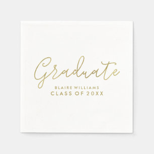 Modern Script Personalized Graduation Napkin
