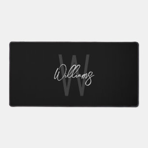 Modern Script Personalized Monogram and Name Desk Mat