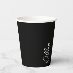 Modern Script Personalized Name Paper Cups