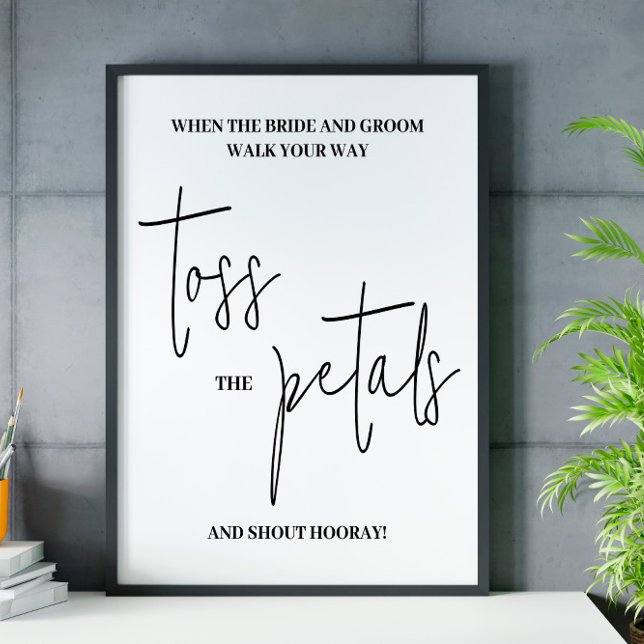 Modern Script Petals wedding sign poster (Creator Uploaded)