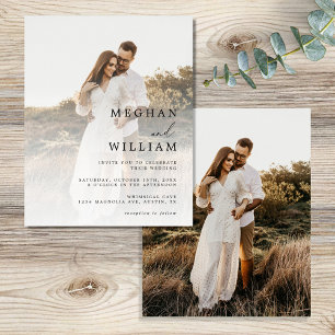Modern Script Photo Budget Wedding Invitation