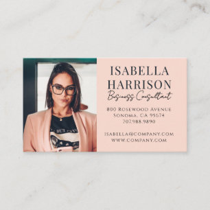 Modern Script Photo Business Consultant Card