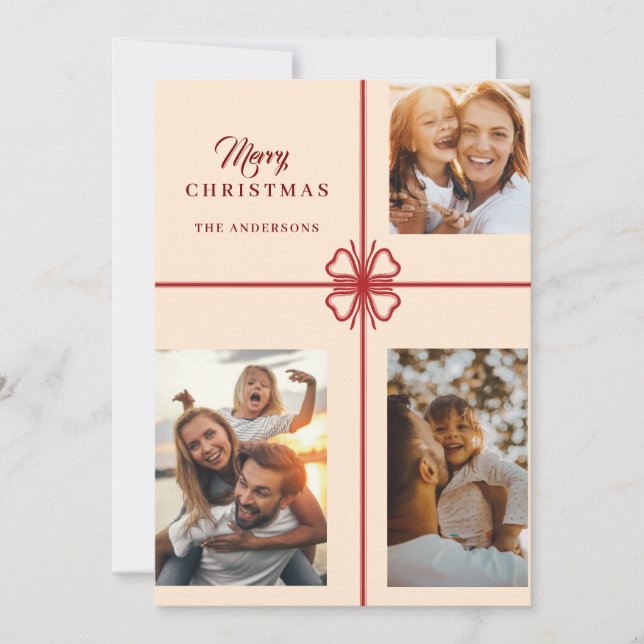 Modern Script Photo Christmas Holidays cards (Front)