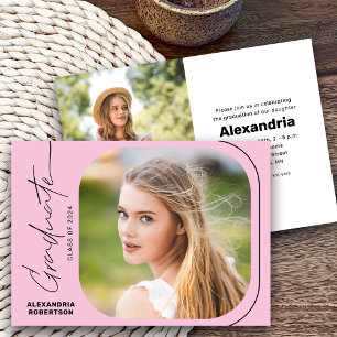 Modern Script Photo Class of 2025 Graduation Party Invitation