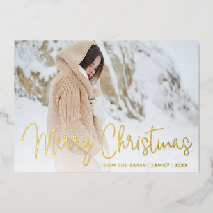 Modern Script Photo Elegant Christmas