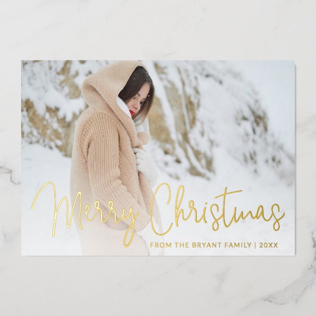 Modern Script Photo Elegant Christmas (Front)
