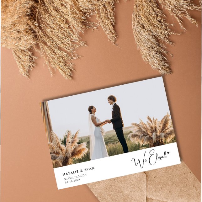 modern script photo elopement announcement (Creator Uploaded)
