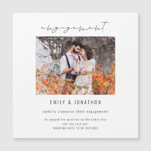 Modern Script Photo Engagement Announcement