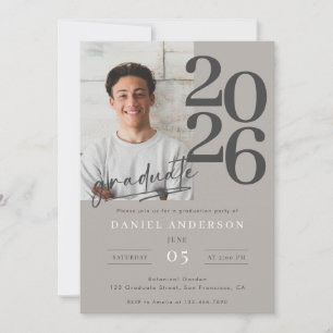Modern Script Photo Grad 2026 Party Invitation