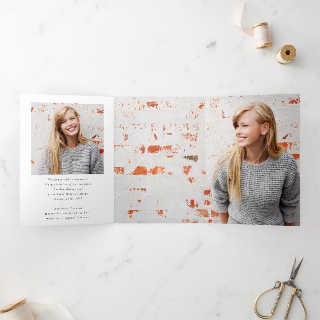 Modern Script Photo Graduate Announcement (Inside)