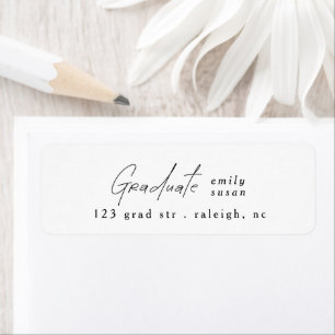Modern Script Photo Graduate Return Address
