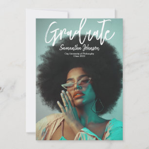 Modern Script Photo Graduation Announcement