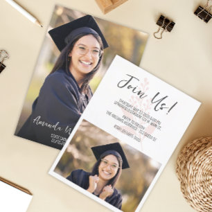 Modern Script Photo Graduation Invitation