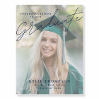 Modern Script Photo Graduation Navy Blue Welcome