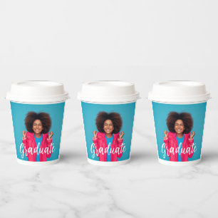 Modern Script Photo Graduation  Paper Cups