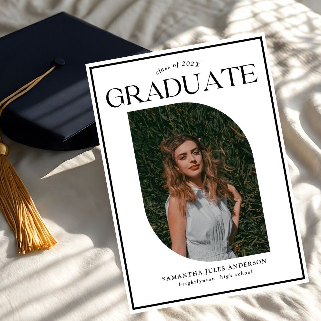 Modern Script Photo Graduation Party  Invitation (Creator Uploaded)
