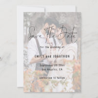 Modern Script Photo Overlay QR Code Wedding