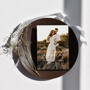 Modern Script Photo Save The Date