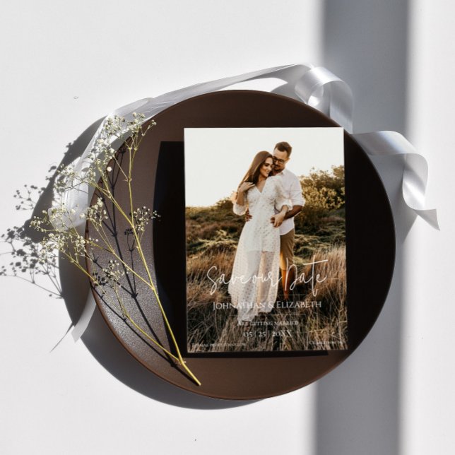 Modern Script Photo Save The Date (Modern Photo and Overlay Save the Date)