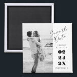 Modern Script  Photo Save the Date Magnet<br><div class="desc">Save the date with this modern magnet. Customise with your photo and information</div>