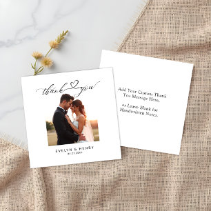 Modern Script Photo Wedding Budget Thank You Card