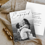 Modern Script Photo Wedding Engagement Party Invitation<br><div class="desc">Modern Script Photo Wedding Engagement Party Invitations Announcement. The backside includes additional details for party invitations and/or registry information. Click the personalise/edit button to customise this design with your photos and details.</div>